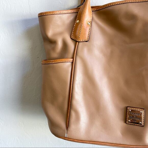 Dooney & Bourke Florentine Kristen Fawn Camel Tan Leather Tote Bag - Picture 5 of 7